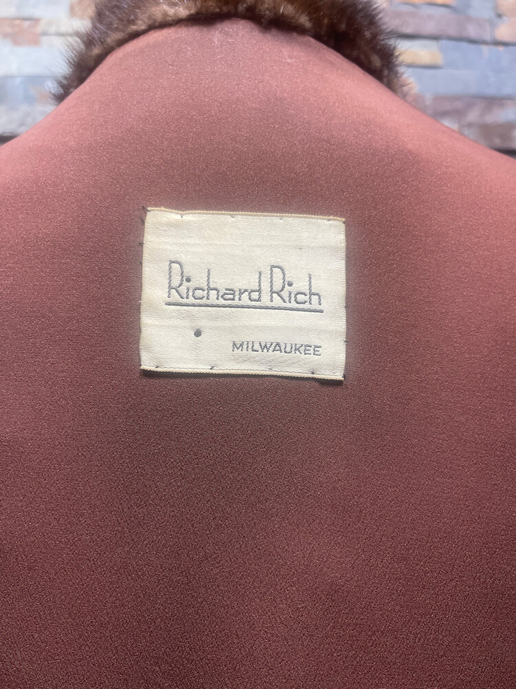 Dark Ranch Mink Paw Swing Coat, Size L