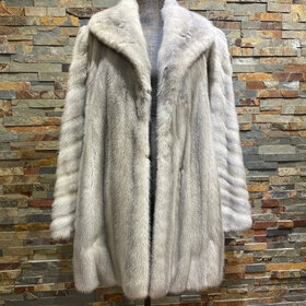 Furs By Truesdell Cerulean (Gray) Mink Stroller, Size XL