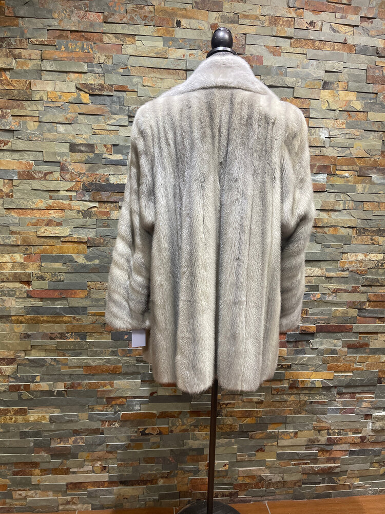 Furs By Truesdell Cerulean (Gray) Mink Stroller, Size XL