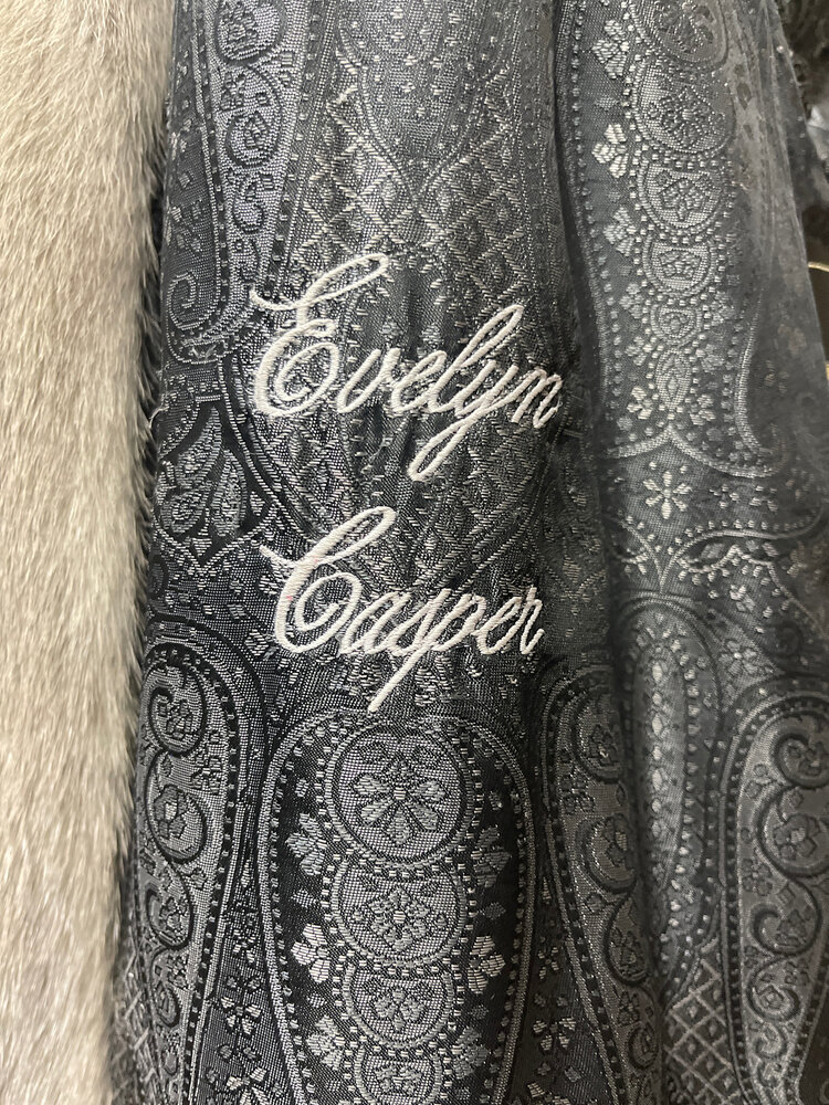 Furs By Truesdell Cerulean (Gray) Mink Stroller, Size XL