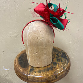 Wona Trading Red and Green Fascinator with Clip and Headband, O/S