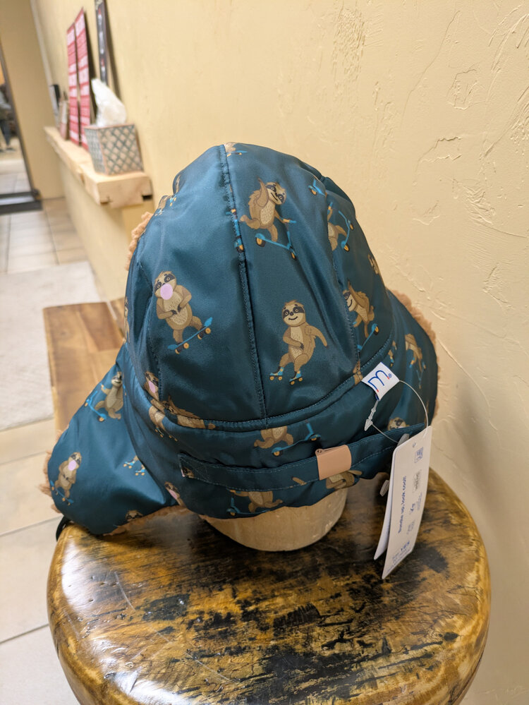 Green Kids Sloth Trapper Hat, O/S