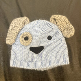 Baby Blue Puppy Hat, Size 0-3M