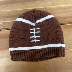 Brown Knit Football Hat, Size 12-18M