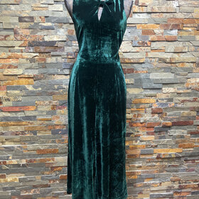 Adelyn Rae Hunter Green Velvet Jumpsuit, Size M