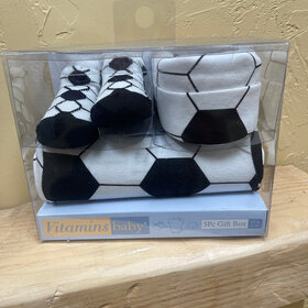 Soccer Ball Socks, Onesie & Cap Set, Size 0-6M