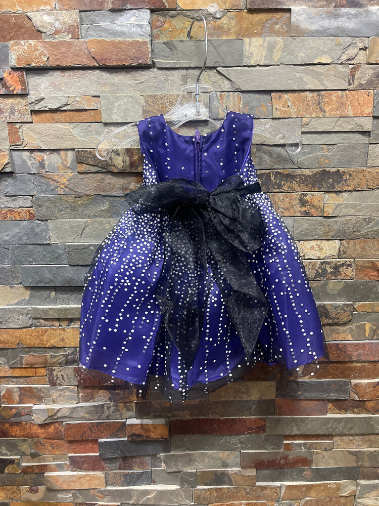 Purple Baby Sequin Icicle Glitter Mesh Dress
