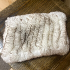 White with Brown Tipped Knitted Rabbit Headband