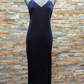 Bardot Navy Velvet Spaghetti Strap Backless Dress, Size 8