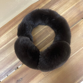 Brown Rabbit Fur Ear Muffs, O/S