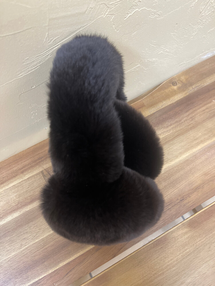 Brown Rabbit Fur Ear Muffs, O/S