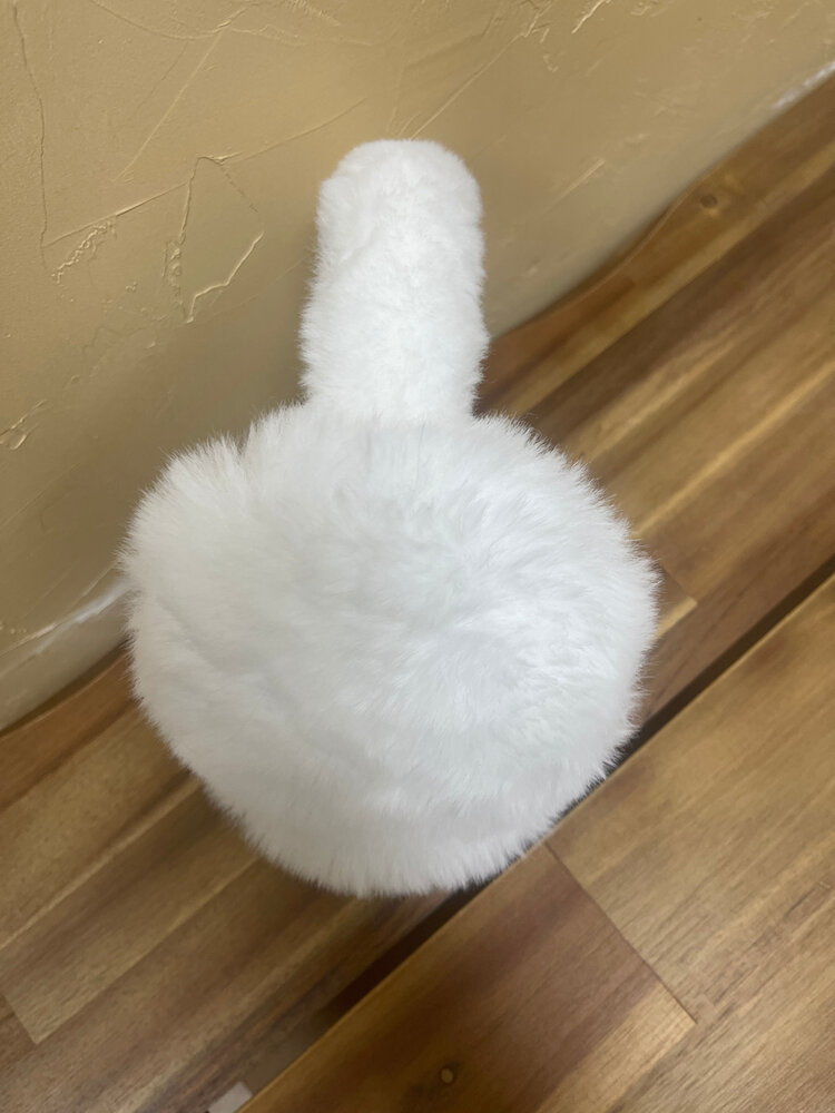 White Faux Fur Ear Muffs, O/S