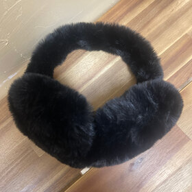 Black Faux Fur Ear Muffs, O/S