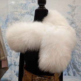 White Fox Scarf 48"
