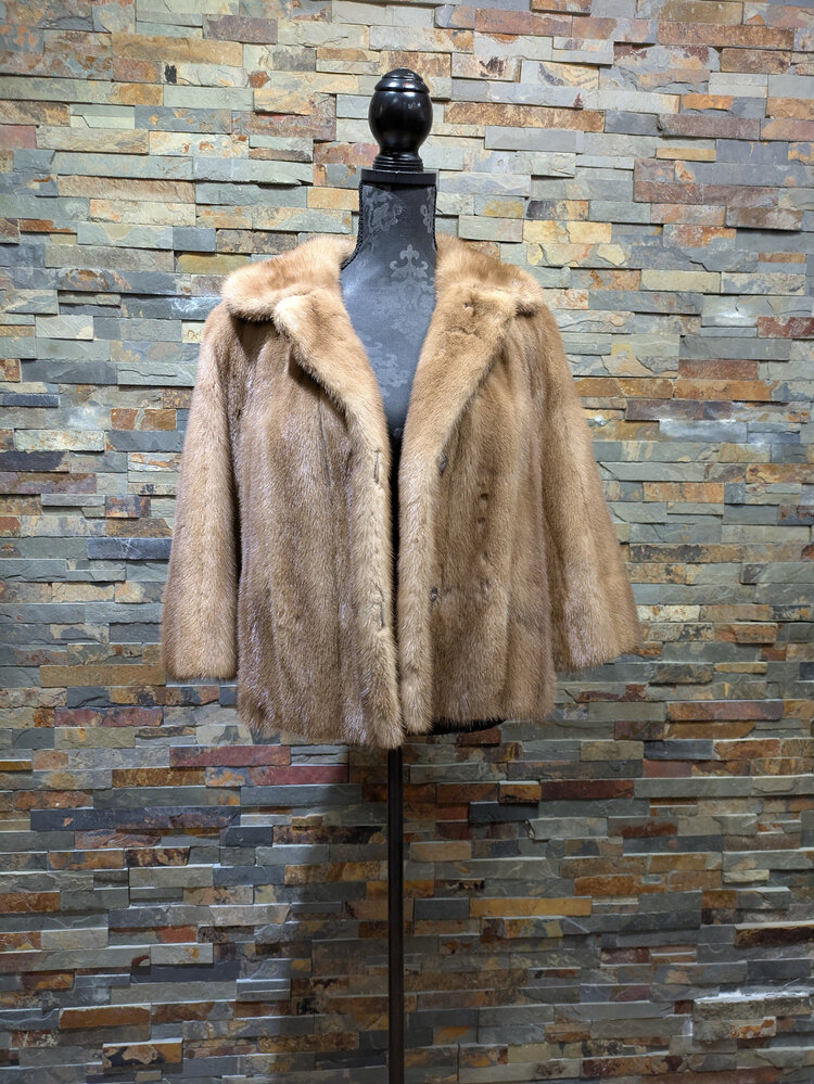 Autumn Haze Mink Short Jacket, Size M