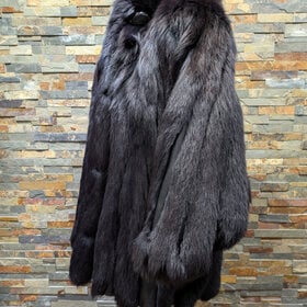 Saga Fox Black Fox Corded Jacket with Dolman Sleeves, Size L