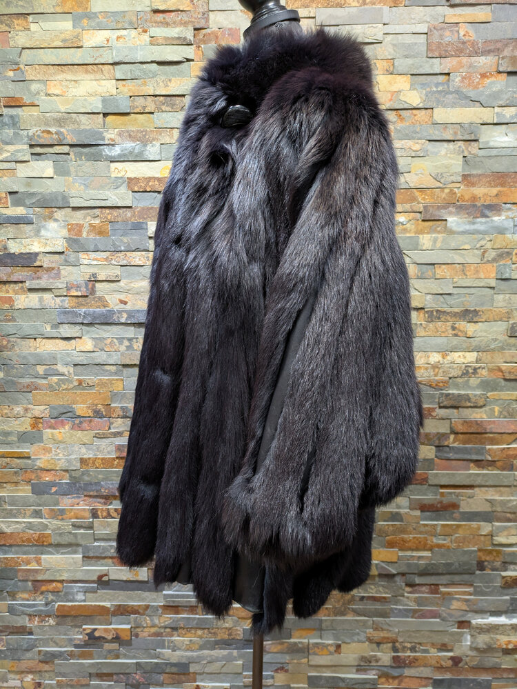 Saga Fox Black Fox Corded Jacket with Dolman Sleeves, Size L