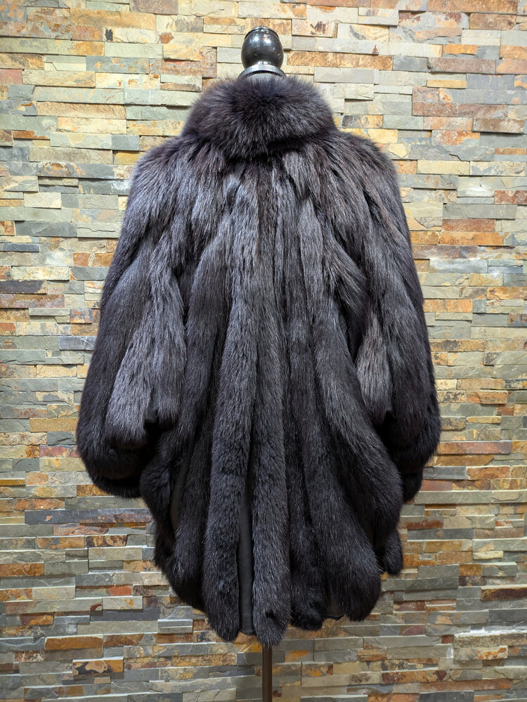 Saga Fox Black Fox Corded Jacket with Dolman Sleeves, Size L