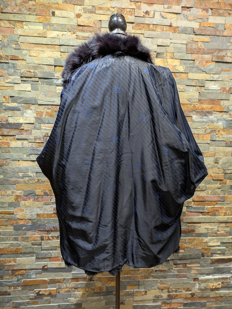 Saga Fox Black Fox Corded Jacket with Dolman Sleeves, Size L