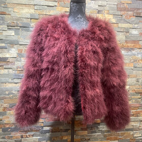 Burnt Orange Turkey Feather Jacket Size L