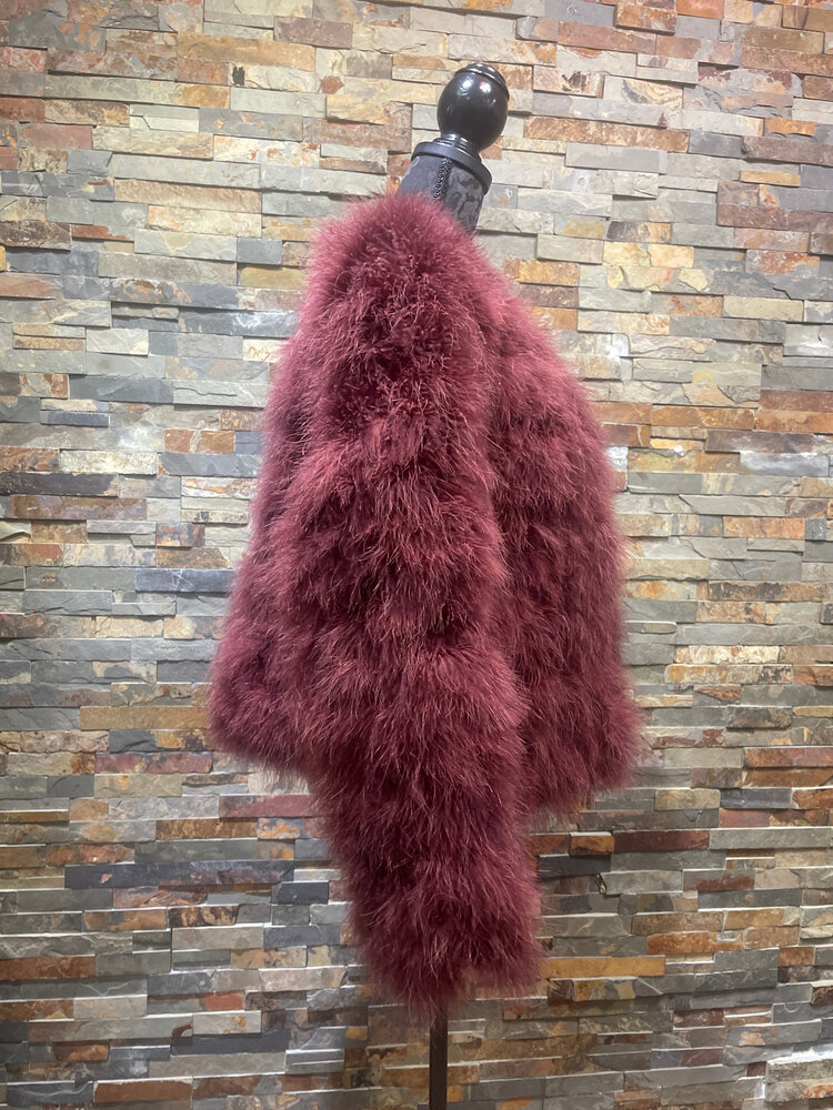 Burnt Orange Turkey Feather Jacket Size L