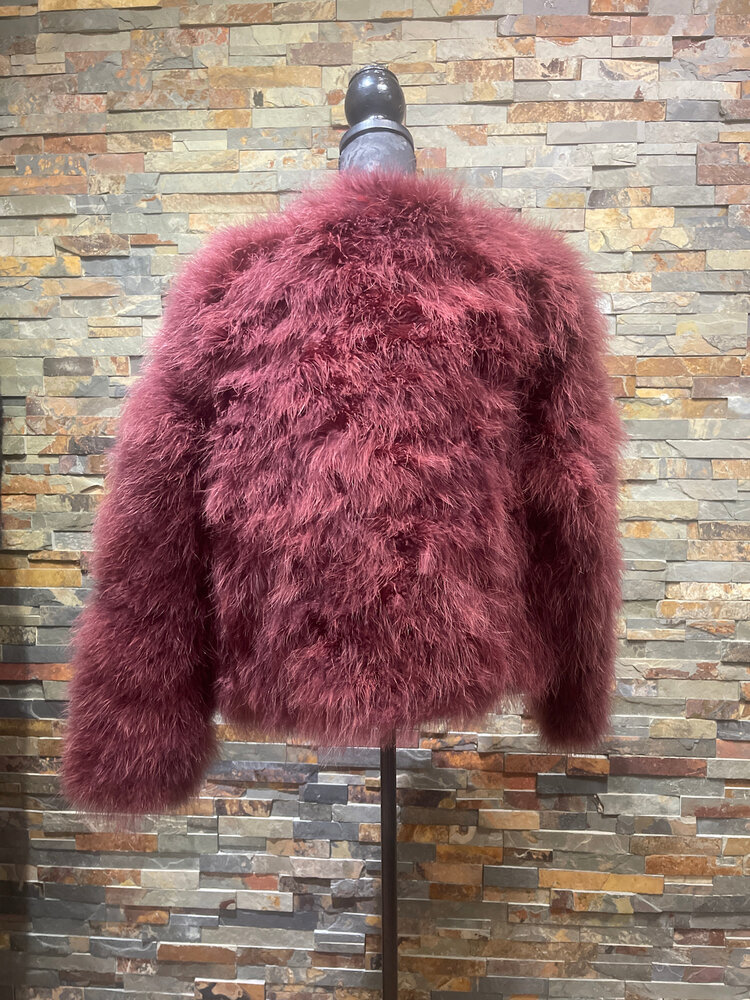 Burnt Orange Turkey Feather Jacket Size L