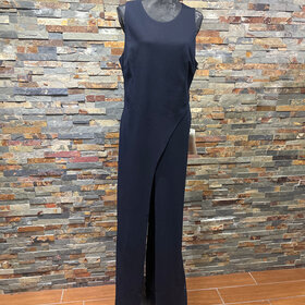 Adrianna Papell Midnight Crepe Halter Jumpsuit Size 16