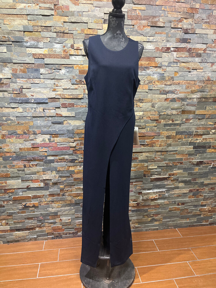 Adrianna Papell Midnight Crepe Halter Jumpsuit Size 16