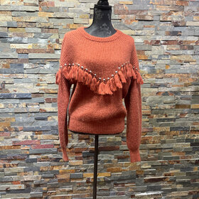Cognac Dallas Knit Long Sleeved Sweater Size M