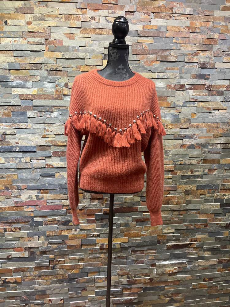 Cognac Dallas Knit Long Sleeved Sweater Size M