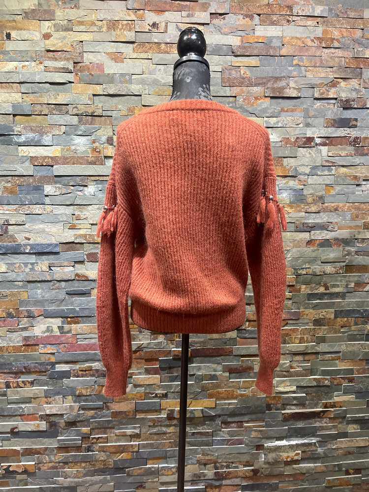 Cognac Dallas Knit Long Sleeved Sweater Size M
