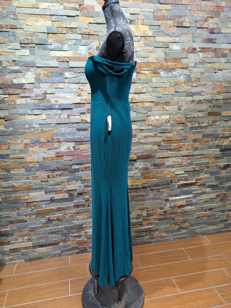 Xscape Teal Off the Shoulder Gown, Size 8