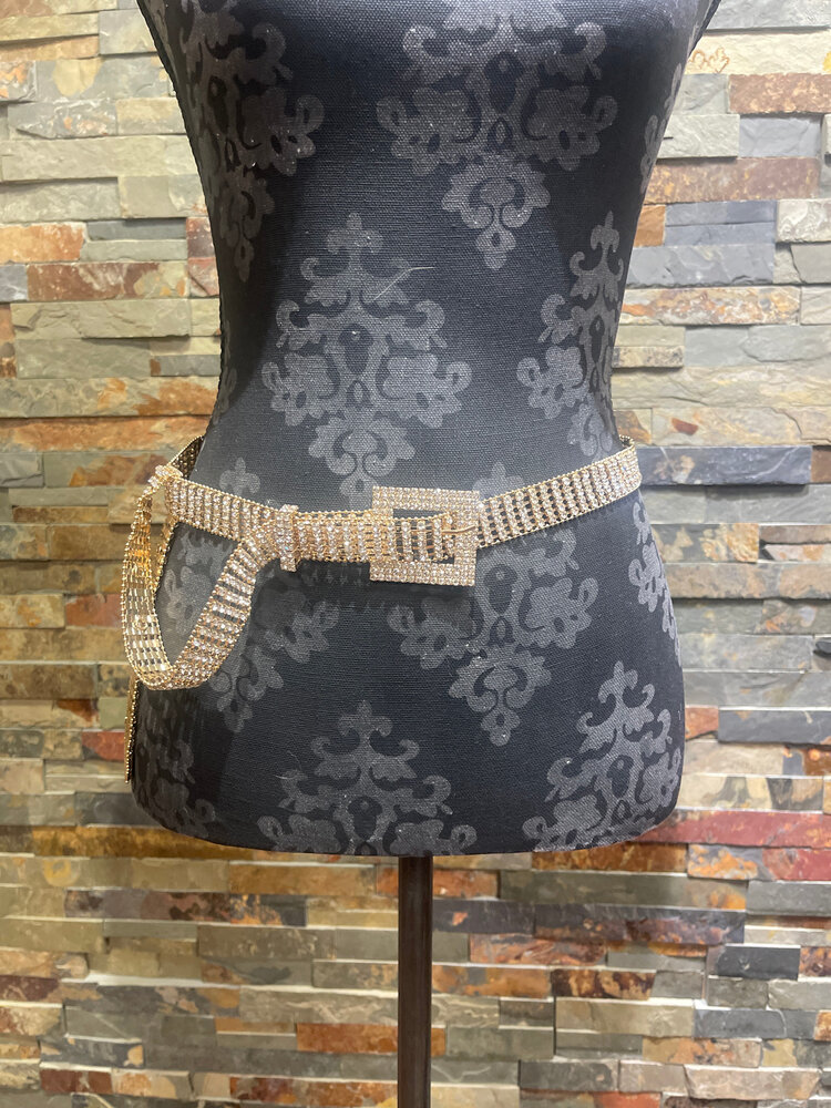 Gold Crystal Belt, One Size
