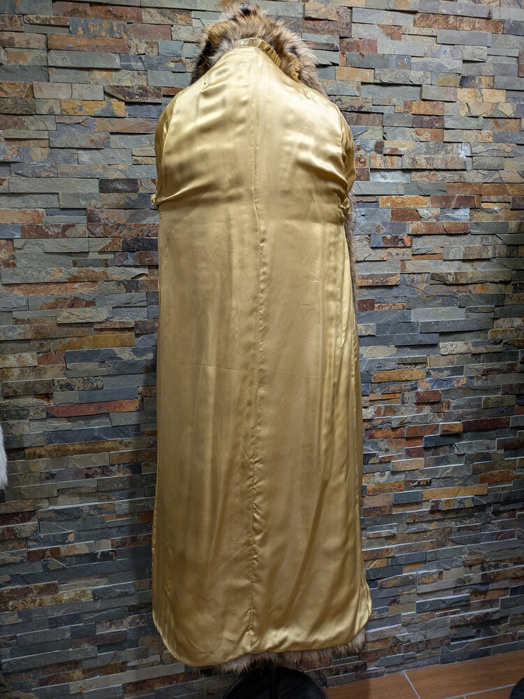 Feathered Tanuki Full Length Coat, Size M/L