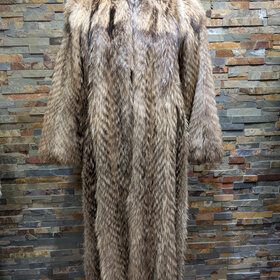 Feathered Tanuki Full Length Coat, Size M/L