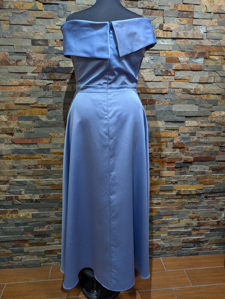 Xscape Light Blue Gown with Portrait Neckline, Size 16W