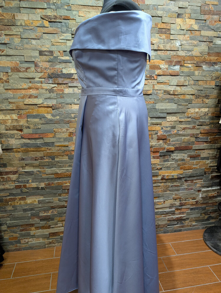 Xscape Light Blue Gown with Portrait Neckline, Size 16W