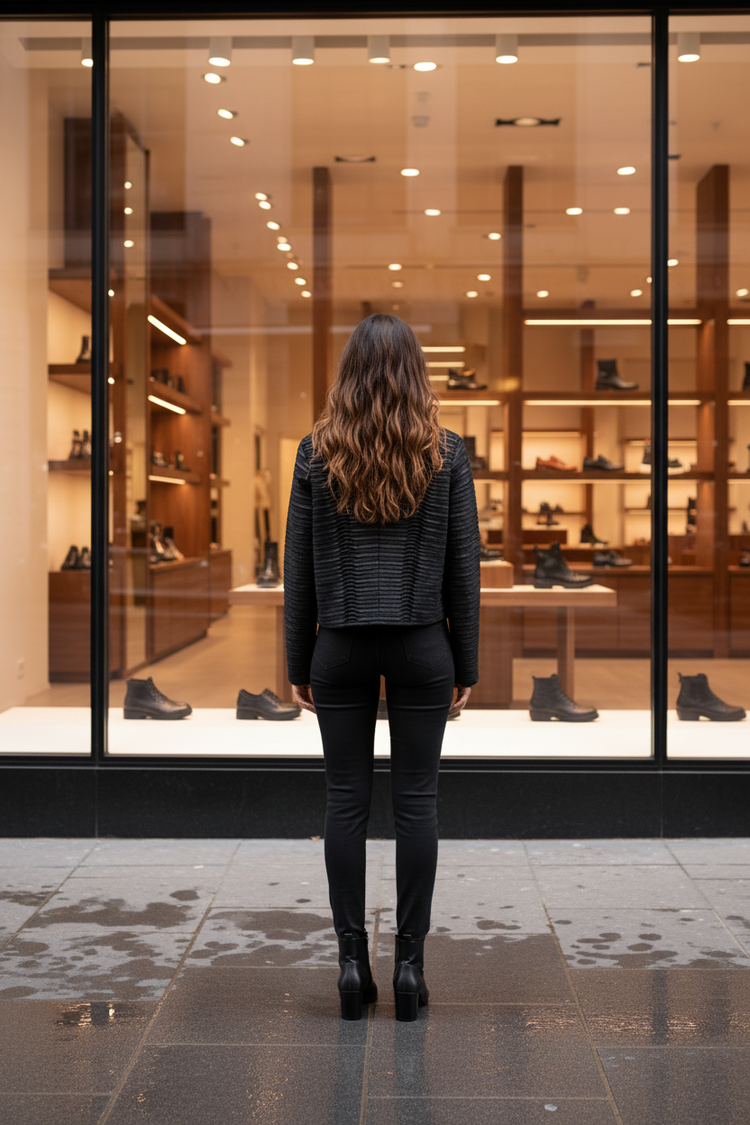 Caché Black Faux Leather Textured Jacket, Size L