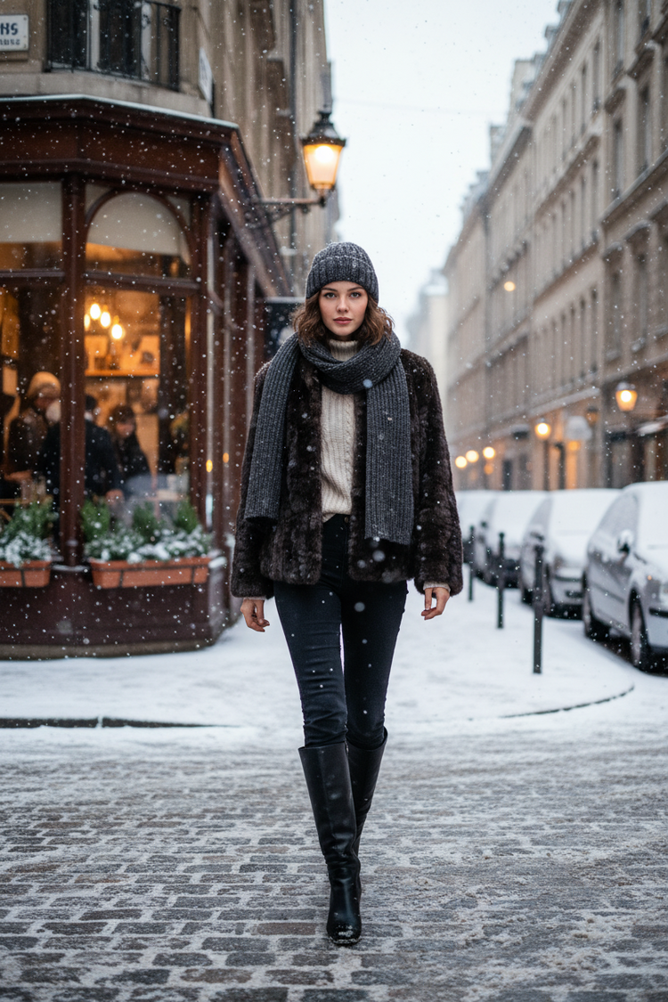 Dark Ranch Mink Sections Jacket, Size S