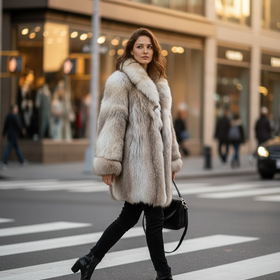 Coyote 3/4 Coat with Toggle Horn Buttons, Size L