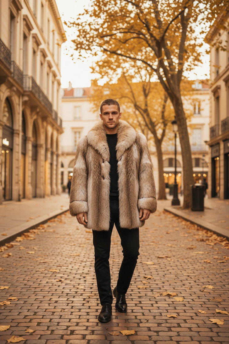 Coyote 3/4 Coat with Toggle Horn Buttons, Size L