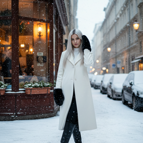 Black Knitted Rabbit MIttens, O/S