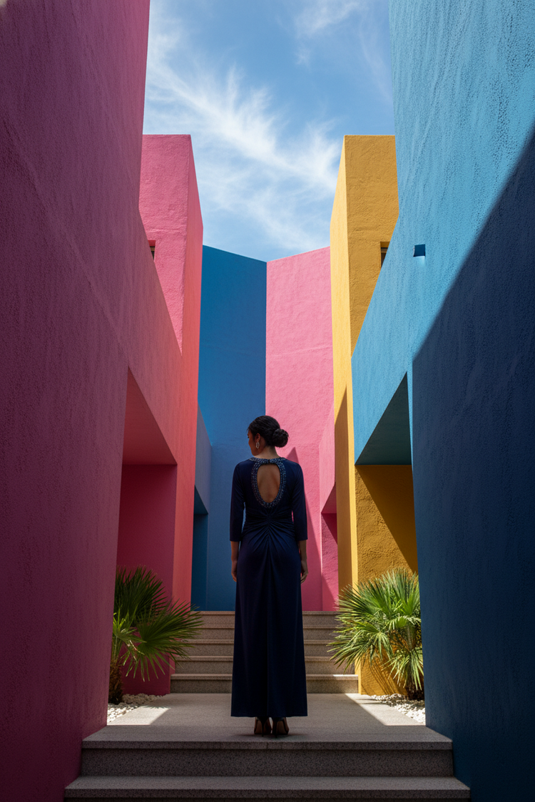 Adrianna Papell Navy Blue Stretch Jersey A-Line w/Jeweled Neckline, Size 4