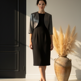 Adrianna Papell Java Brown Bolero Jacket, Size 14