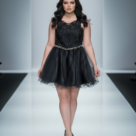 Elizabeth K by gls Black Party Dress w/Lace & Embellishments, Size XL