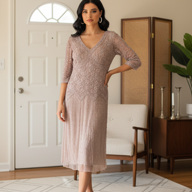 Pisarro Nights Blush Fully Embellished Gown, Size 12P