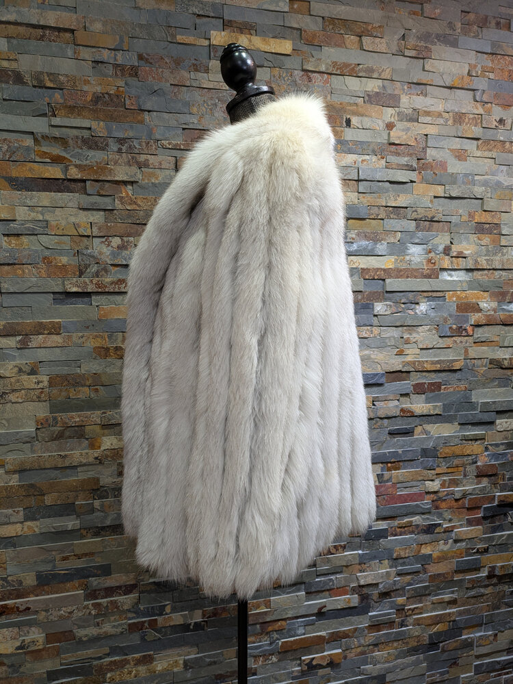 Saga Fox SAGA Blue Fox Jacket with Shawl Collar Size L