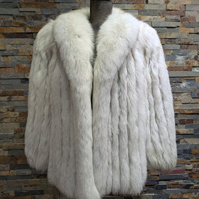 Saga Fox SAGA Blue Fox Jacket with Shawl Collar Size L