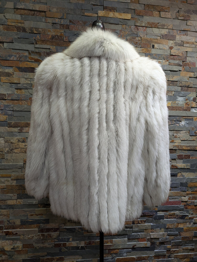 Saga Fox SAGA Blue Fox Jacket with Shawl Collar Size L