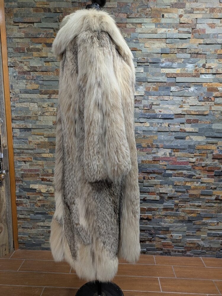 Full Length Canadian Lynx Coat with Shawl Collar, Sz M